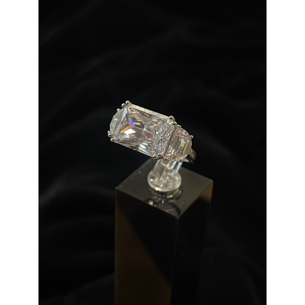 JTV BBJ 9.25 Sterling Silver Radiant Cut CZ Ring Size 5